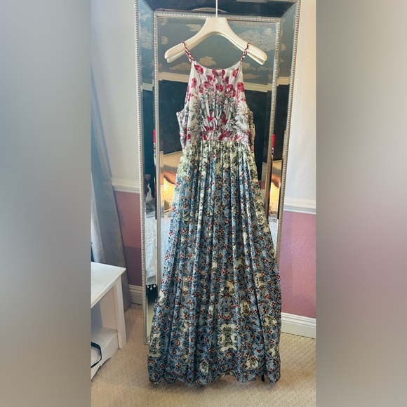 anthropologie empire waist dress Women's Empire Line With Cuff Satin Wrap Dress Green M